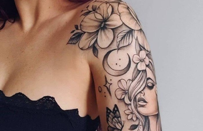 Girly Half-Sleeve Tattoo
