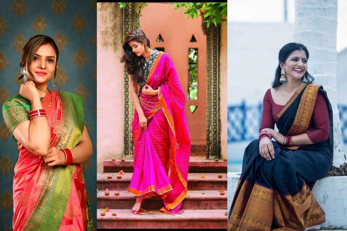 Saree Poses for Girls at Home