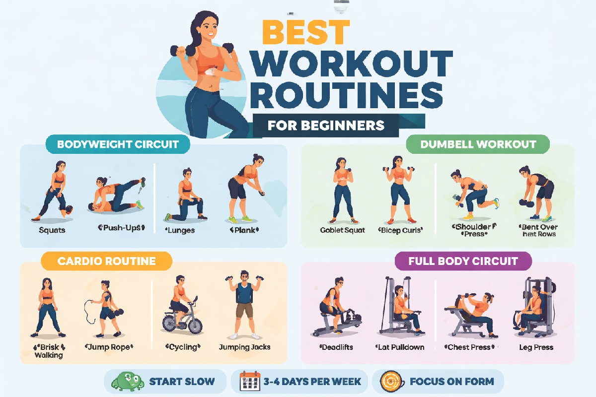 5 Types of Exercise in the Best Workout Routines for Beginners
