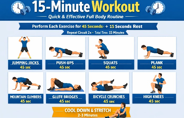 Step-by-Step for 15-Minute Workout
