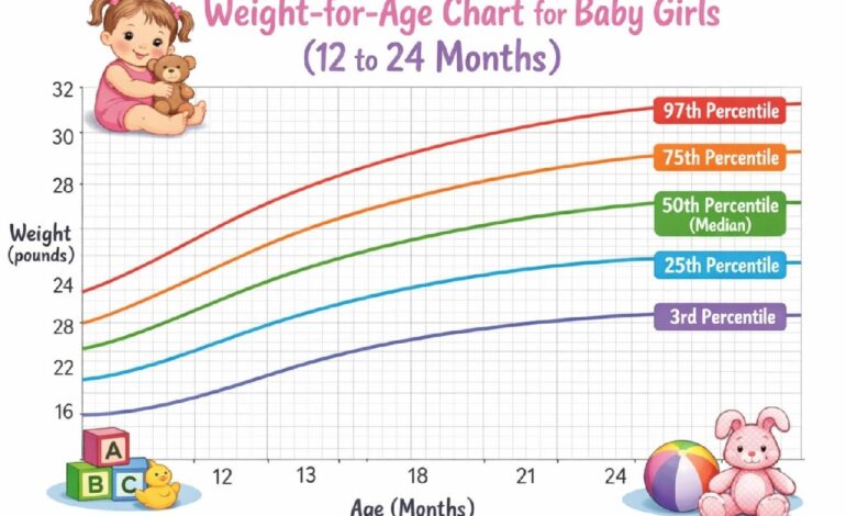 Baby Girl Growth Chart (12–24 Months) – Ideal Height & Weight