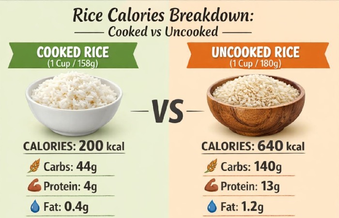 Rice Calories Breakdown: Cooked vs Uncooked Comparison