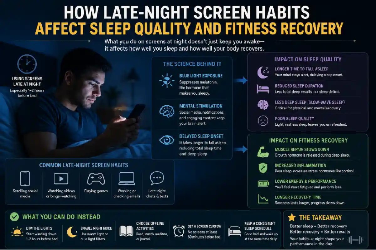 How Late-Night Screen Habits Affect Sleep Quality and Fitness Recovery