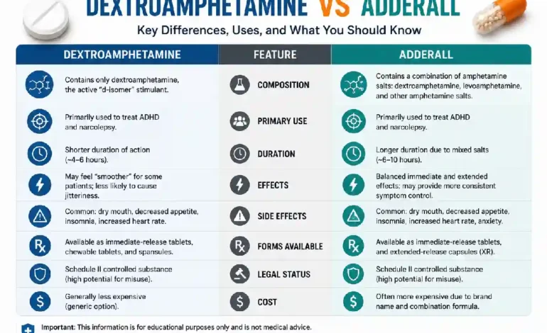 Dextroamphetamine vs Adderall: Difference Between Them