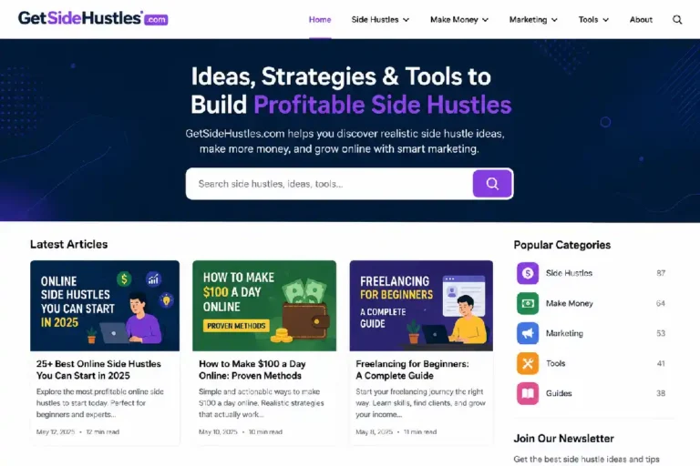GetSideHustles. com: Side Hustle Ideas, Online Income and Work-from-Home Opportunities