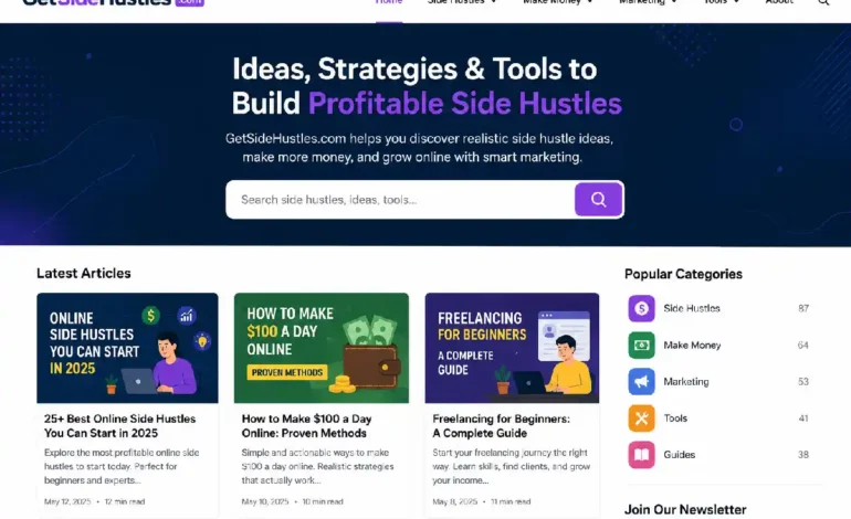 GetSideHustles. com: Side Hustle Ideas, Online Income and Work-from-Home Opportunities