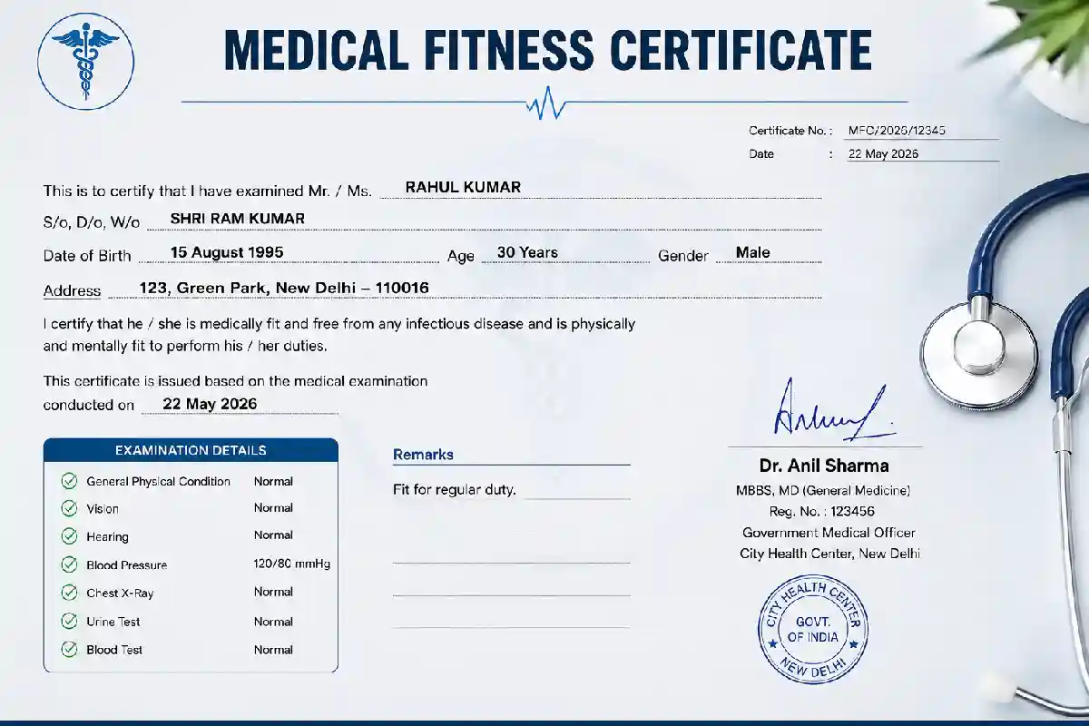 Medical Fitness Certificate: Requirements, Tests, Format, Cost & Procedure