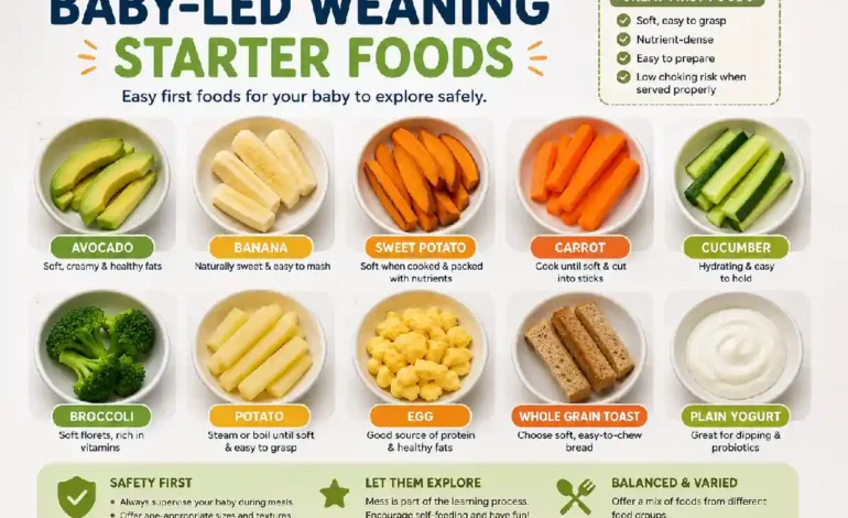 Baby-Led Weaning Starter Foods: Safe and Healthy First Foods for Your Baby