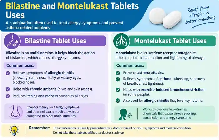 bilastine and montelukast tablet uses