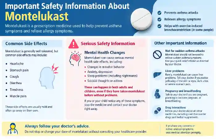 important safety information about montelukast