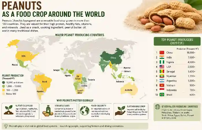 peanuts as food crop around the world