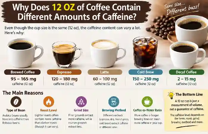 why does 12 oz of coffee different